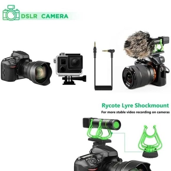 Universal Video Microphone w/ Shock Mount, Phone Stand, Windshield, Foam Cover, - Picture 2 of 6